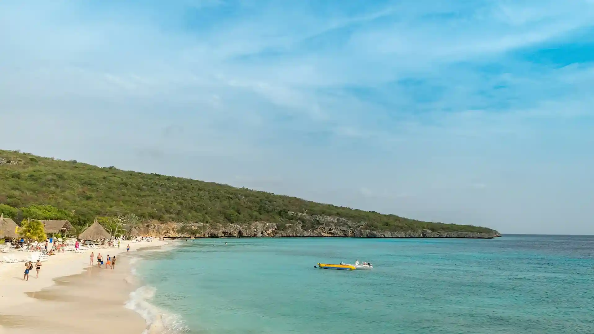 Het strand van Cas Abao op Curaçao